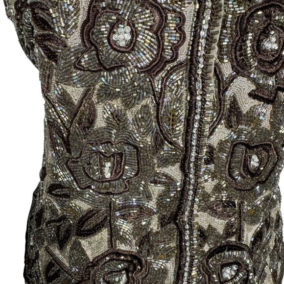 Carolina Herrera Runway silk heavily beaded Vest Top womens size 8 Vintage - Picture 4 of 10